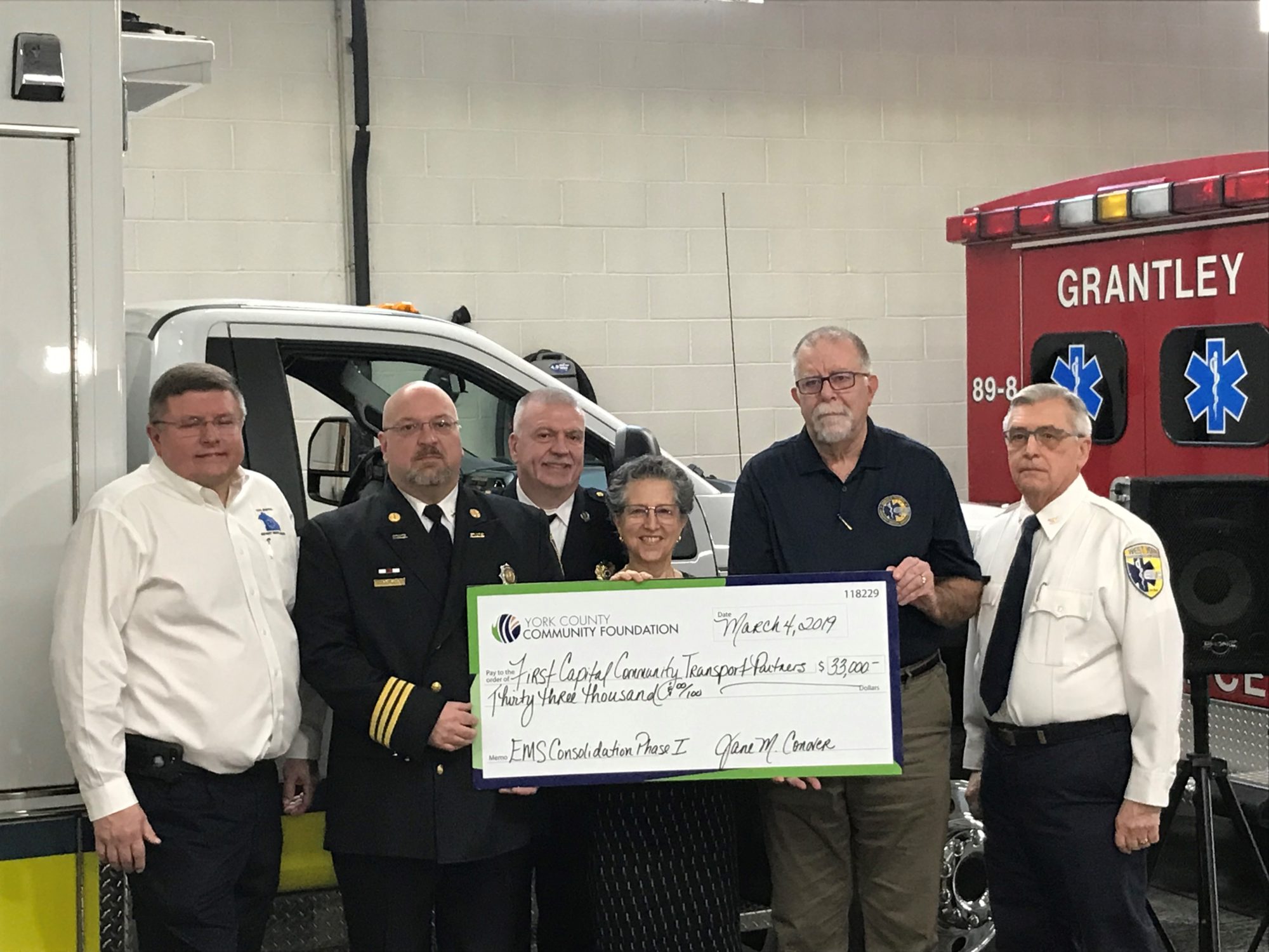 York County Community Foundation’s WellSpan EMS Fund Awards  $33,000 Grant for EMS Provider Merger